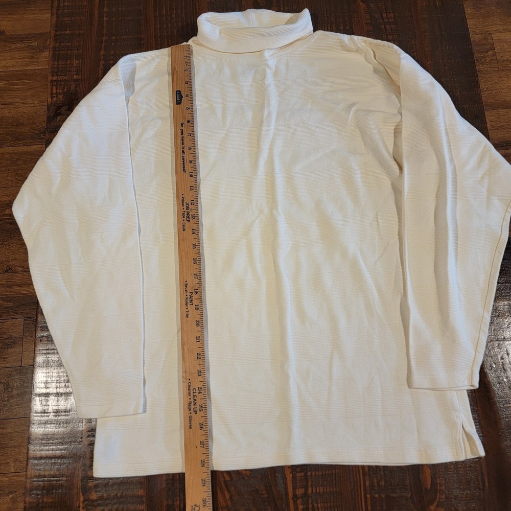 Bachrach‎ Sport Mock Neck Pullover Sweatshirt Mens Large Cream Color 100% Cotton